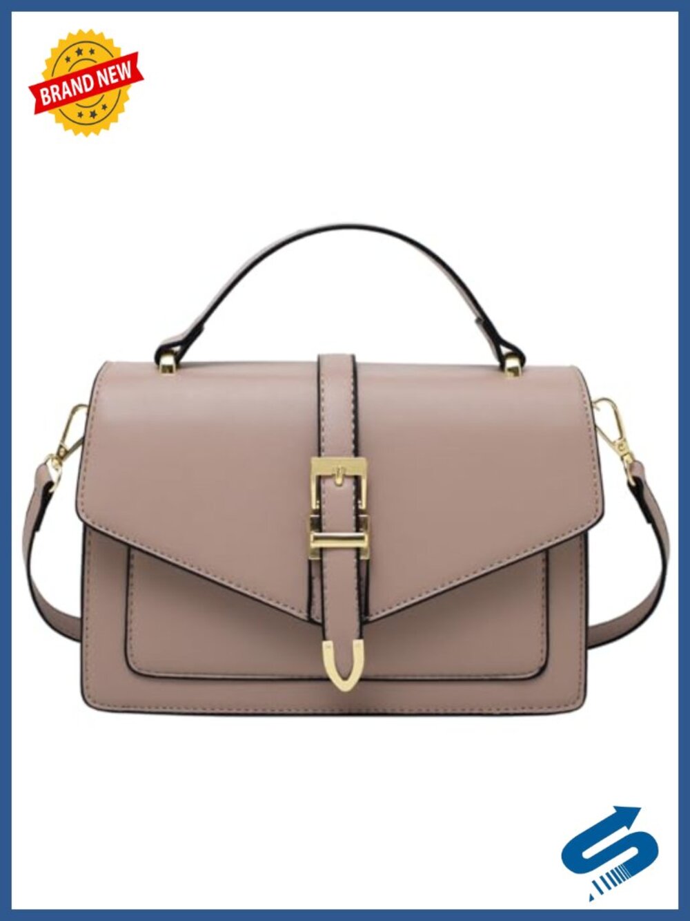 Small Crossbody Bag for Women Vegan Leather Purse with 2 Straps